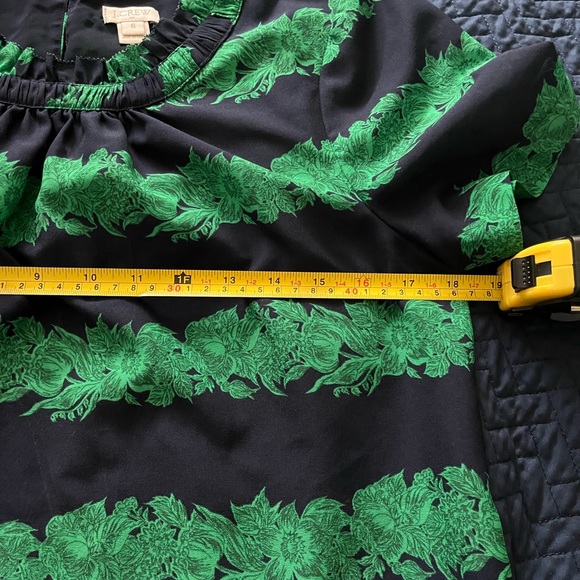 Jcrew Green and navy blouse - Picture 5 of 6